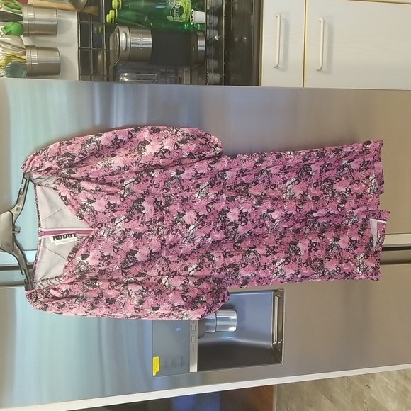💕ROTATE💕 Irina Blouson Puff Sleeve Printed Dress ~ Pink Floral Print 10 NWT - Picture 10 of 16